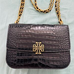 Tory Burch Black Croc-Embossed Shoulder Bag - Price Negotiable